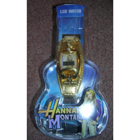 (image for) Hannah Montana LCD Watch Wristwatch Gold Band - Click Image to Close